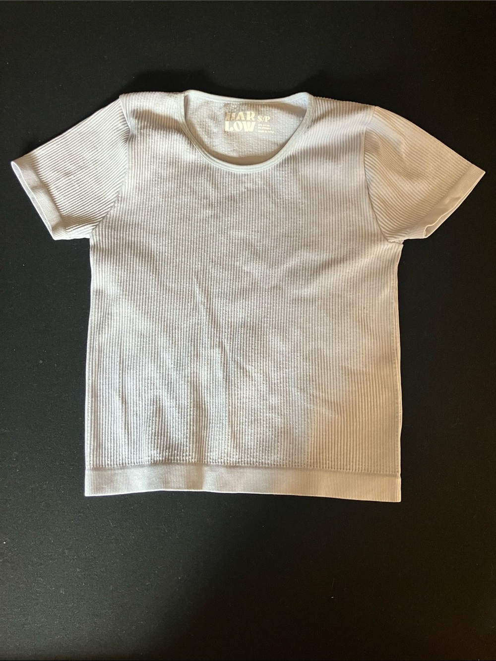 Harlow Short Sleeve Ribbed Tee in Light Blue